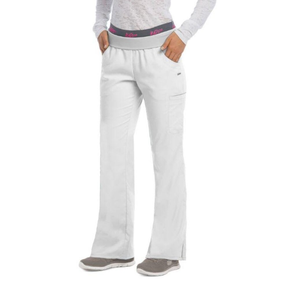 KD110™ by Barco 8202 Women's 4-Pocket Logo Elastic Band Scrub Pant White